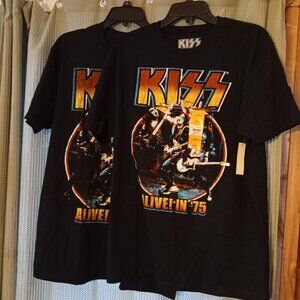 2 Kiss Mens Large T Shirts Alive in '75